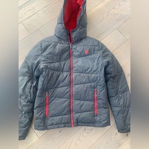 Spyder jacket boys puffer warm winter gray M size